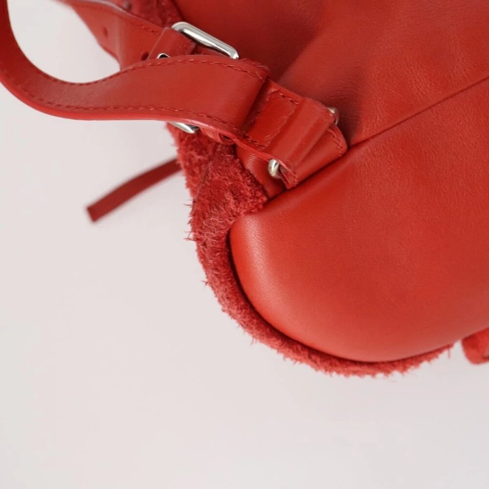 BALENCIAGA Backpack Suede Red Silver Auth bs29626 - Picture 3 of 16